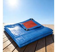 Bâche de Protection 140 x 160 cm Imperméable et Indéchirable, Anti UV Bâche avec Œillets avec Oeillets, Épaisse et Durable pour Jardin, Tonnelle, Camping, Abri de Jardin, Bleu