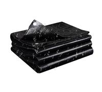 Bâche de Protection 140 x 230 cm Revêtue des Deux Côtés Résistante Au Gel à La Moisissure Stabilisée Ultra Lourde Cover All Bâche à Oeillets pour Camping Meubles, Noir