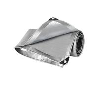 Bâche de Protection 150 x 430 cm PE, Étanche Bâche pour Bois avec Coins Renforcés et Œillets pour Meubles de Jardin Bois Piscine Trampoline, Argent