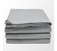 Bâche de Protection 160 x 170 cm Robuste, Étanche, Anti-UV Bâche de Camion Étanche & Indéchirable pour Meubles, Bois, Piscine, Camping, Chantier, Argent