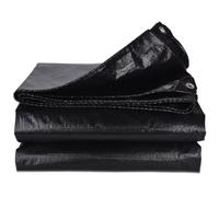 Bâche de Protection 170 x 430 cm Résistante Aux Déchirures UV Intempéries Bâche pour Bois avec Œillets pour Jardin, Voitures, Piscines, Bateaux, Camping, Noir