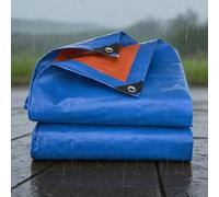 Bâche de Protection 215 x 405 cm Imperméable et Indéchirable, Anti UV Bâche Étanche avec Oeillets, Épaisse et Durable pour Bois de Chauffage, Meubles de Jardin, Bleu