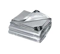 Bâche de Protection 250 x 350 cm Résistante Aux Déchirures UV Intempéries Bâche Multi-Usage avec Coins Renforcés et Œillets pour Meubles de Jardin Bois Piscine Trampoline, Argent