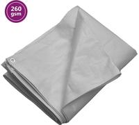 Bâche de protection 260 g/m² 2x3 m Gris HDPE