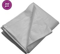 Bâche de protection 260 g/m² 4x4 m Gris HDPE
