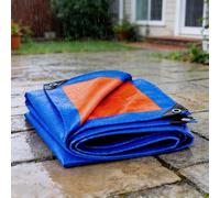 Bâche de Protection 310 x 400 cm Imperméable et Résistante, Anti UV Bâche Armée avec Oeillets, Épaisse et Durable pour Bois de Chauffage, Meubles de Jardin, Bleu