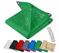 Bâche de Protection 365 x 625 cm Résistant à La Poussière, Bâche Multi-Usages Tissée Peut Être Personnalisé, pour Piscines/Bateaux/Camping/Tente, Vert