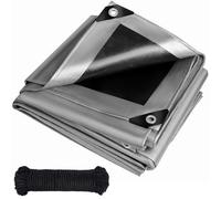 Bâche de protection 4 m x 6 m avec œillets - 260 g/m² - Imperméable - Tissu de protection universel - Résistant à la déchirure - Longue durée de vie - Stabilisé aux UV - Pour meubles de jardin