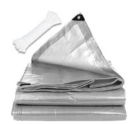 Bâche de Protection 520 x 980 cm à La Moisissure Bâche Imperméable avec Œillets Universelle pour Camion, Piscine, Meubles de Jardin, Argent