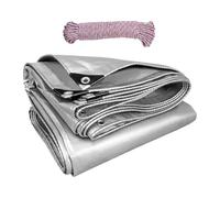 Bâche de Protection 530 x 610 cm Anti UV Couverture Étanche Taille Couleur Au Choix pour Meubles de Jardin, Trampoline et Voiture, Argent