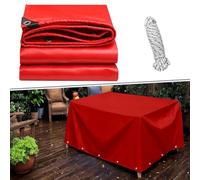 Bâche de Protection à Œillets 1.2 x 1.2 m Imperméable Résistante Aux Déchirures UV Intempéries Bâche Étanche Couverture de Protection pour Serre Jardin Pergola Piscine, Rouge