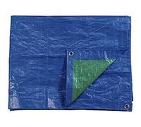 Bâche de protection EDM bleu/vert - oeillets métalliques - 90 g/m2 - 5 x 8 m