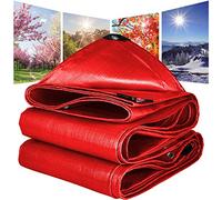 Bâche de Protection en polyéthylène,Bache de Protection Toiture Etanche, 180g/m² Bâche Imperméable Rouge avec œillets pour Mobilier de Jardin, Piscine,Camping,3x3m/9.84x9.84ft