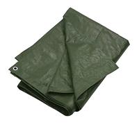 Bâche de protection en polyéthylène haute densité 180 g/m² - 4 x 5 m - Vert - Avec œillets et renfort des bords - Imperméable, indéchirable et résistante aux intempéries - Pour jardin, camping