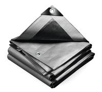Bâche de Protection VOUNOT - Polyéthylène 240g/m² - Gris et Noir - 3x5m