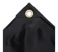 Bâche de protection en toile 650 g/m² avec revêtement en PVC - 3,5 x 5 m - Noire - Résistante aux intempéries et à la déchirure - Avec œillets et renfort des bords - Pour jardin, camping, construction