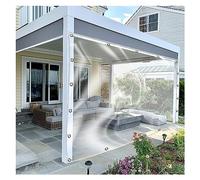 Bâche de protection en vinyle résistante aux UV et imperméable pour l'extérieur avec œillets - Panneau latéral résistant aux intempéries pour tonnelle, auvent et jardin