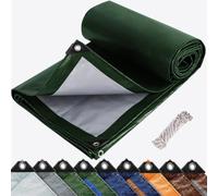 Bâche de Protection Étanche 1.5 x 3 m Imperméable Anti-UV, avec Œillets, Résistante Aux Intempéries et Aux Déchirures Toile de Protection pour Terrasse, Balcon, Jardin, Armée Verte