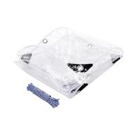 Bache de Protection Exterieur 355 x 470 cm avec Corde Bâche Transparente Epaisse et Résistante pour Extérieur, Jardin, Terrasse, Pelouse, Plantes, Serre Ou Grange, Couleur Transparente