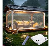 Bâche de Protection Exterieur 70 x 145 cm 400 G M² Indéchirable avec Corde Bâches de Protection Étanche, Bâche Couverture PVC Résistante pour Terrasse, Bois de Chauffage, Transparent