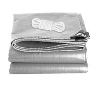 Bâche de Protection Extérieur 740 x 860 cm Résistante à La Déchirure Anti UV Bâche Multi Usage pour Meubles de Jardin Bois Piscine Trampoline, Argent