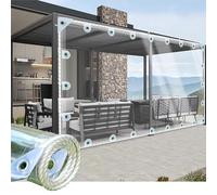 Bâche de Protection Exterieur Bache Transparente 600g/m² Bache Epaisse PVC Impermeable avec œIllets pour Terrasse Serre Pergola Poule,Thick 0.5mm,H:2.2m x L:4.7m