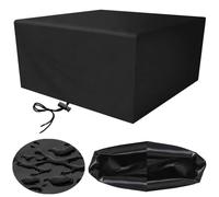 Bache de Protection Exterieur Housse Salon de Jardin 135x135x70cm Rectangulaire Imperméable Couverture de Protection Meubles Bâche pour Table de Jardin, Anti-UV, Noir