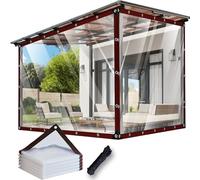 Bâche de Protection Extérieur Imperméable 80 x 365 cm, en PVC, Imperméable, Transparente, Résistant Aux UV et Déchirure, Bâche Transparente pour Pergola avec Œillets Corde pour Extérieur,Serre, A