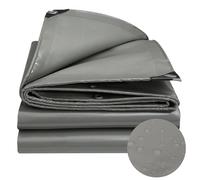 Bache de Protection Extérieur Intérieur 2.6 x 3.2 m 500G/M² PVC Protection de Vent Pluie Soleilavec Œillets Bâche Industrielle Couverture Étanche pour Serre Jardin Pergola Piscine, Gris