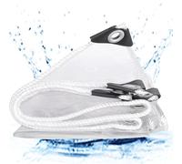 Bache de Protection Exterieur Transparente 1.6 x 6 m Imperméable Coupe-Vent avec Oeillets Bâches de Protection Étanche pour Extérieur, Plantes, Serre, Jardin, Blanc