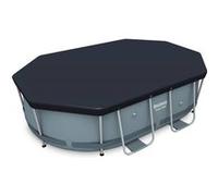 Bâche de protection grise 3x2m pour piscine ovale hors sol 300 x 200 cm housse couverture Noir G