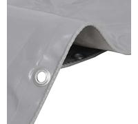 Bâche de protection grise 5 x 6 m, robuste en toile revêtue de PVC, pour jardin, chantier de construction et camping, imperméable et résistante aux UV, idéale comme bâche de protection