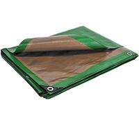 Bâche de protection HQ250 anti UV étanche 250 g/m² 3x5 m - Vert / Marron - TECPLAST - PR0812
