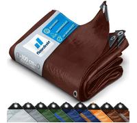 Bâche de protection imperméable 140 g/m² Marron 10 x 12 m