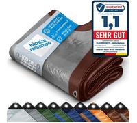 Bâche de protection imperméable 80 g/m² Marron / argent 6 x 1,5 m