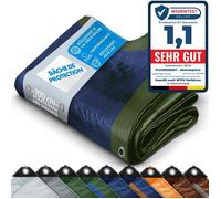 Bâche de protection imperméable 80 g/m² Vert / bleu 1,5 x 6 m