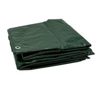 Bâche de Protection Multi-Usage Vert en polyéthylène résistant à la déchirure - Bache avec Oeillets Inoxydable - Couverture extérieure pour travaux (6 x 8 m)