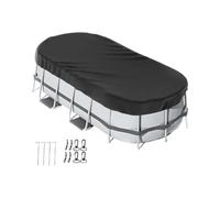 Bâche de protection ovale en polyester pour piscine hors sol | Cette housse en polyester protège votre piscine hors sol de la pluie et des débris tout au long de l'année.