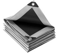 Bâche de Protection PE pour Piscine WOLTU - 4x6m - 280g/m² - Gris+Noir