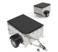 Bâche de protection plate pour remorque - 258 x 136 x 10 cm - En PVC renforcé, imperméable et indéchirable - Pour voiture Stema Böckmann - 750 kg - Noir