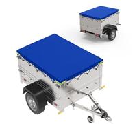 Bâche de protection plate pour remorque - 258 x 136 x 10 cm - En PVC renforcé, imperméable et indéchirable - Pour voiture Stema Böckmann - 750 kg - Bleu