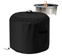 Bâche de protection pour brasero - Housse ronde imperméable en tissu Oxford - Avec poche latérale - Pour la pluie, la neige, les feuilles, le barbecue