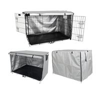 Bâche De Protection Pour Cage Chien D'ombrage, Housse Pour Cage De Chien | Couverture En Tissu Imperméable Anti-UV Et Respirant, Housse Pour Cage De Chenil À Animaux,Double Porte(Gray,125*79*84cm)