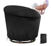 Bâche de Protection pour Fauteuil Papasan, 420D oxford Housse pour Chaise Pivotant Extérieur de Jardin Extérieur, Imperméables Couverture de Chaises à Bascule en Os(Size:420D:132*51*89cm,Color:noir)