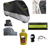 Bâche de protection pour moto 3XL L 296 x l 110 x H 140 cm Couverture molletonnée imperméable anti-grêle 250 g Scooter/Maximoto avec pare-brise/pare-brise, coffre + sacs compatible avec Husaberg TE