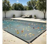 Bâche de Protection pour Piscine Enterrée Rectangulaire Filet Fin Noir Anti-Feuilles avec Œillets Renforcés Pare-Débris Abri Jardin Extérieur Tamis de Sécurité(4X10M/13.1X32.8ft)