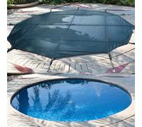 Bâche de protection pour piscine ronde d'hiver en maille filet pour piscine creusée, couverture élastique