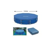 Bâche de protection pour piscine ronde Intex 28031 - Diamètre 3,66m - Rabat 25cm - PVC - Bleu
