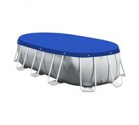 Bâche de protection réversible 4 saisons pour piscine hors sol - Ovale 2 74 x 5 03 m - 150 gsm - Bleu et gris - Linxor