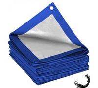 Bâche de protection réversible 4 saisons pour piscine hors sol - Rectangle 2,20 x 4,50 m - 150 gsm - Bleu et gris -